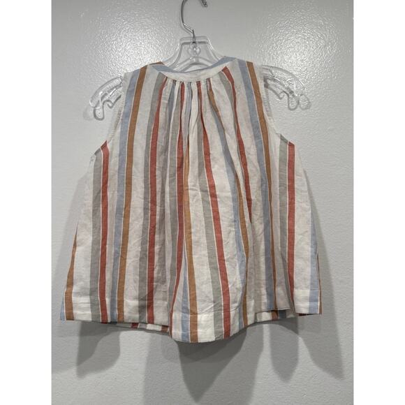 Madewell Striped Linen Button Front Tank Top Top Women’s Size XS Style# NV221 - Picture 2 of 6